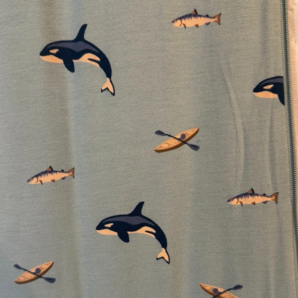 Kyte Baby Large 1.0 tog Blue Sleeveless sleep bag Walker with wales/fish/boat - Picture 3 of 7